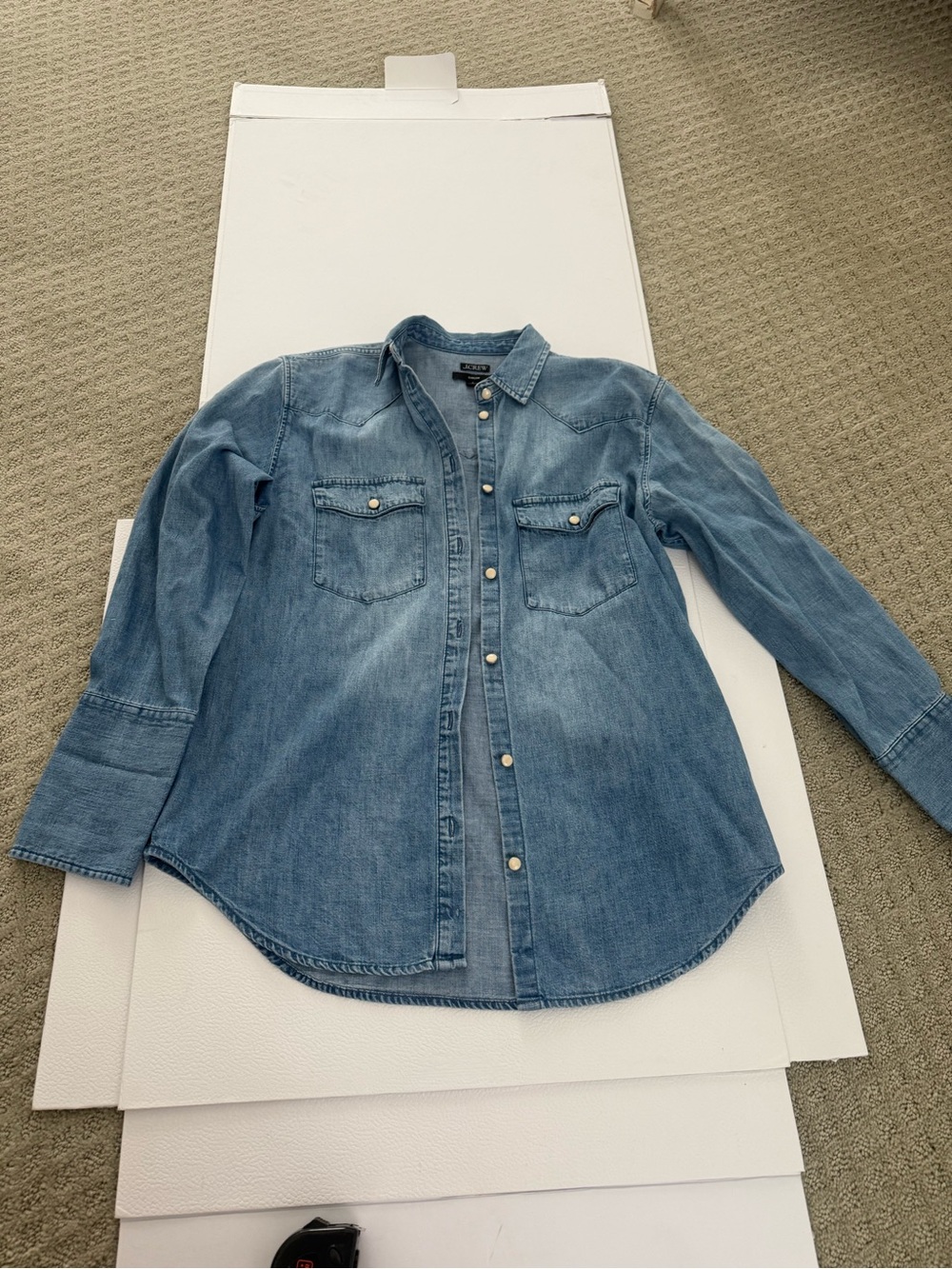 J. Crew Medium Wash Denim Button-Up Shirt